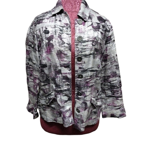 Chico's Women's Linen Jacket Blazer Shacket Size O Small - Picture 1 of 3